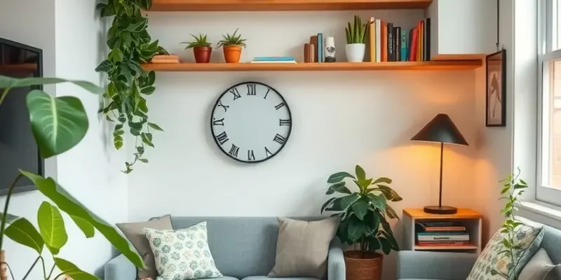 A warm and inviting apartment interior with cozy decor and plants.