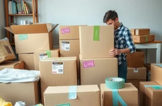 A vibrant scene symbolizing joy and excitement on moving day with boxes and cheerful individuals.
