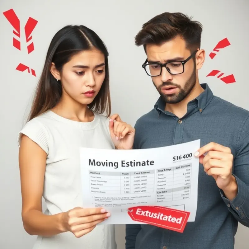 A young couple questions a suspiciously low moving estimate.