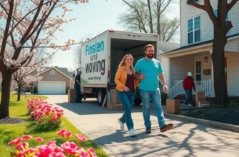 Diverse individuals and families excitedly packing and unboxing items during their move.
