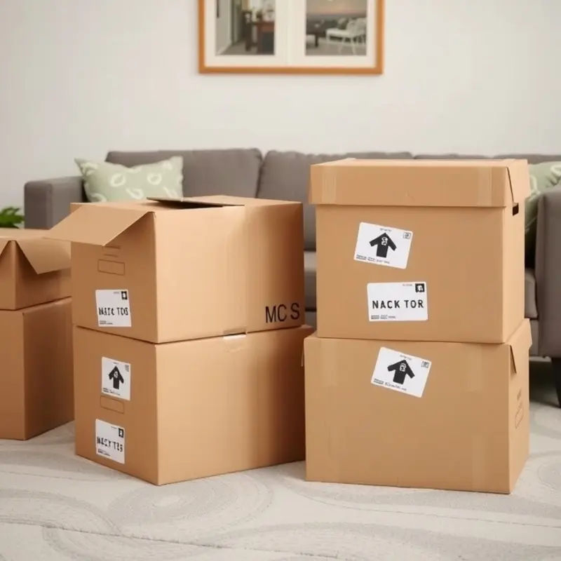 An organized workspace to kickstart your packing journey with essential supplies.