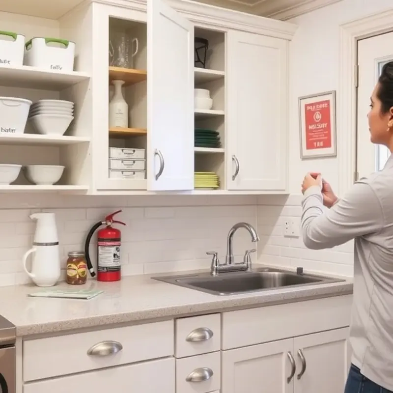 Common hazards in an apartment kitchen.