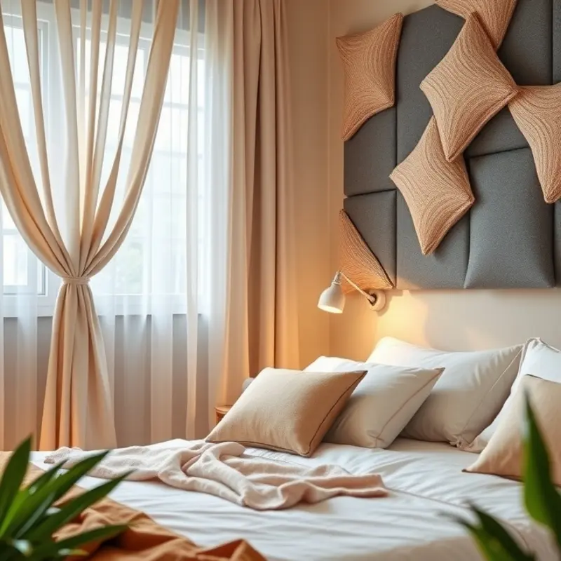 A serene bedroom designed for peaceful sleep.