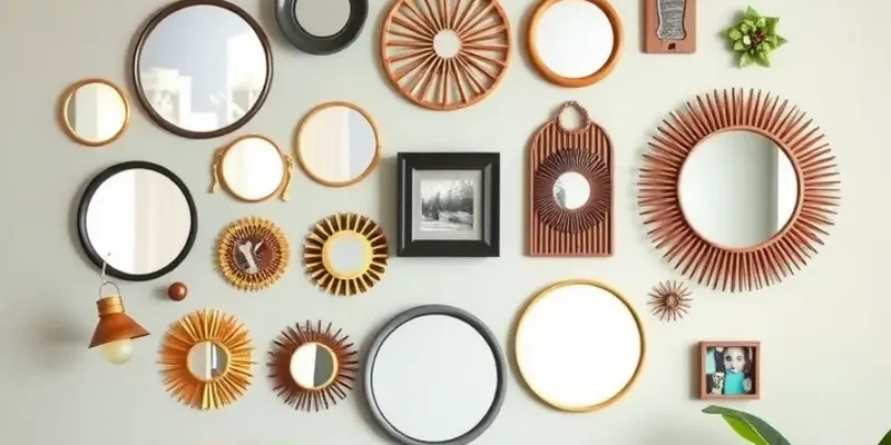 A stylish rental home featuring an assortment of decor mirrors reflecting creativity and light.