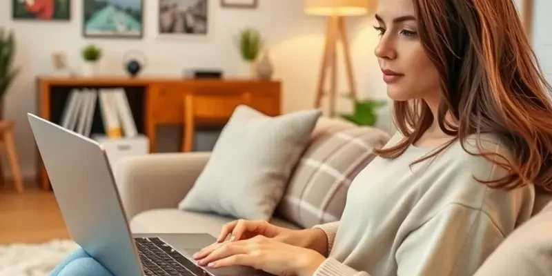 A warmly decorated rented living room filled with plants and cozy decor.