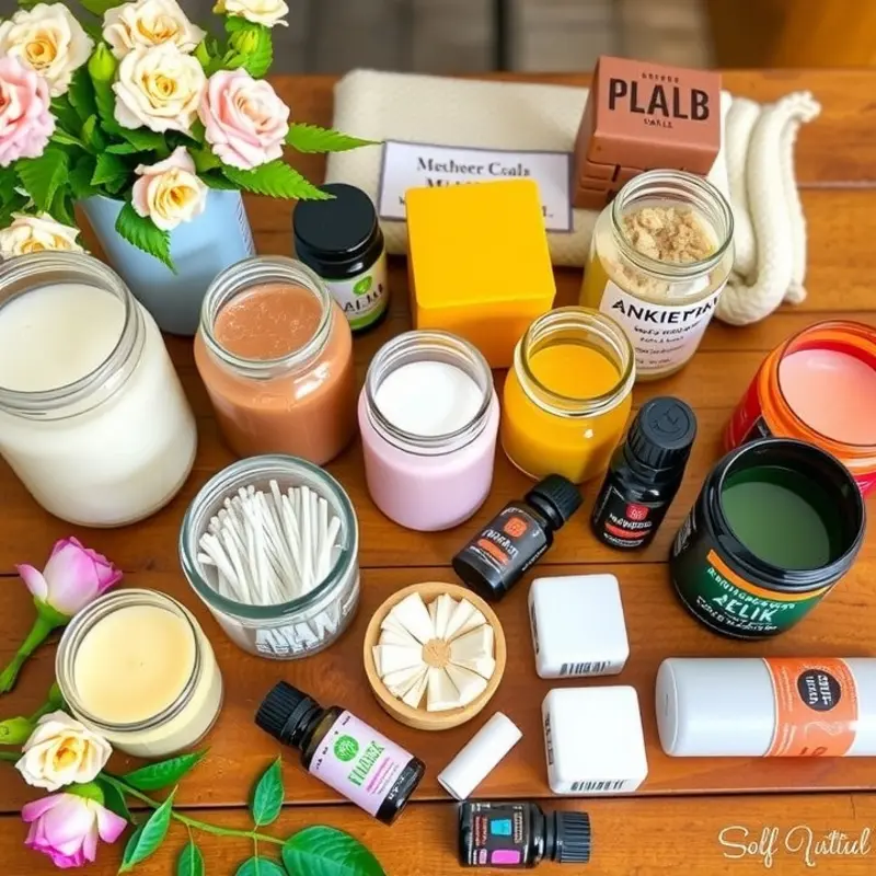 Organized candle-making supplies ready for crafting personalized scented candles.