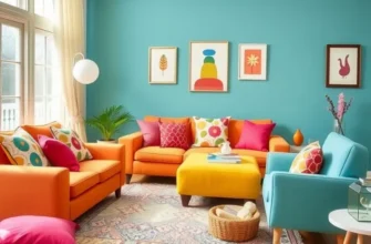 A cozy apartment interior filled with personal touches and colorful decor.