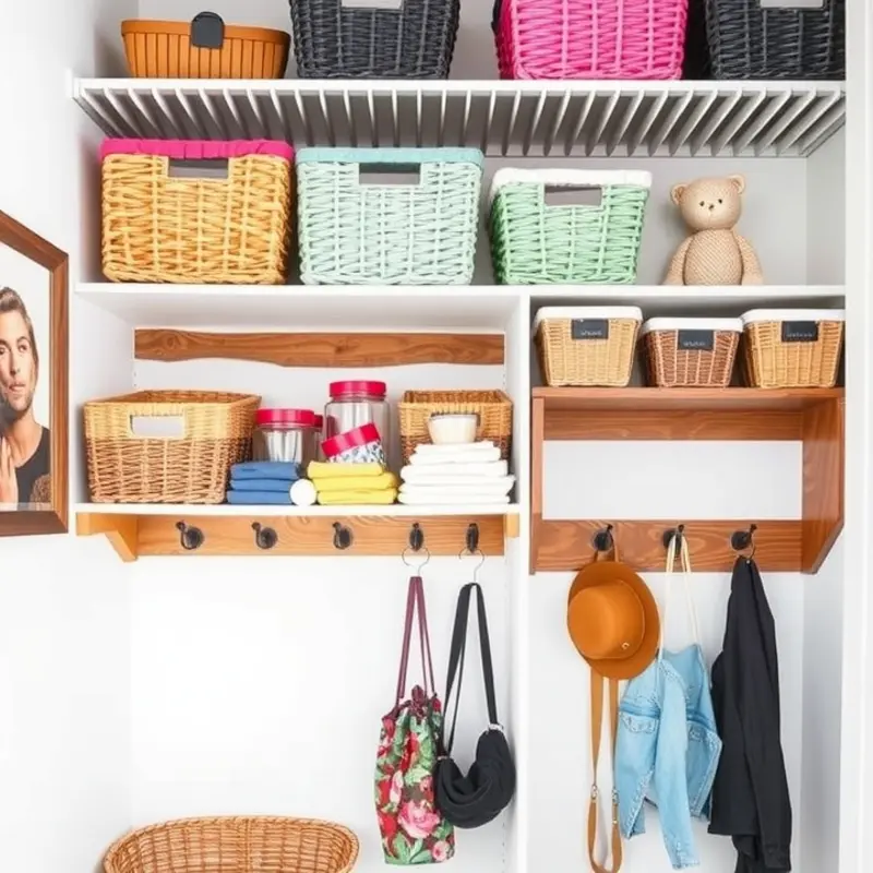 A well-organized closet layout that maximizes space and efficiency.