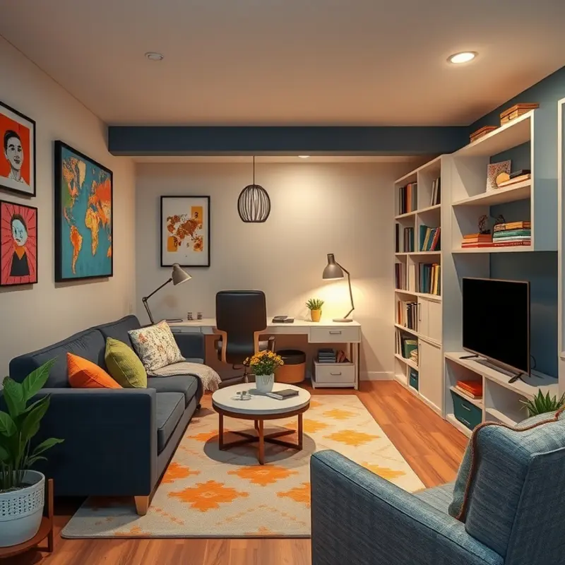 A living area tailored for teenagers, blending comfort and personal expression.