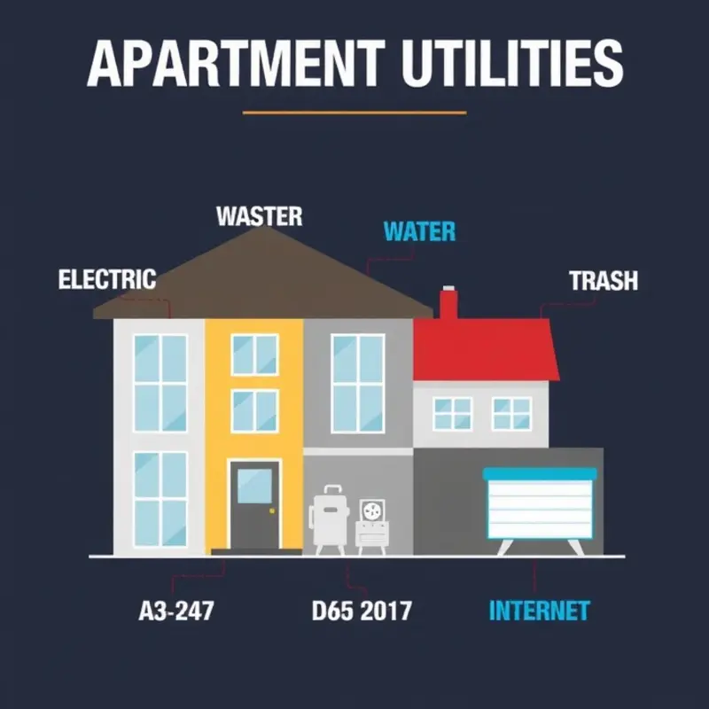 Breakdown of common apartment utilities and their average costs.