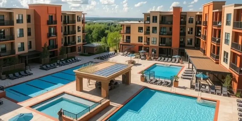 A collage showcasing unique apartment features in various U.S. cities.