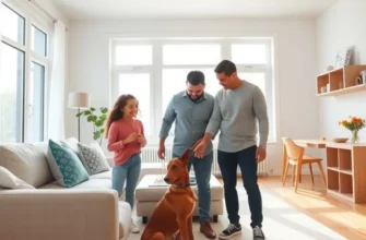 A cozy family apartment living room that accommodates both children and pets comfortably.