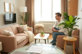 A cozy rental home decorated with personal touches and warm sunlight.