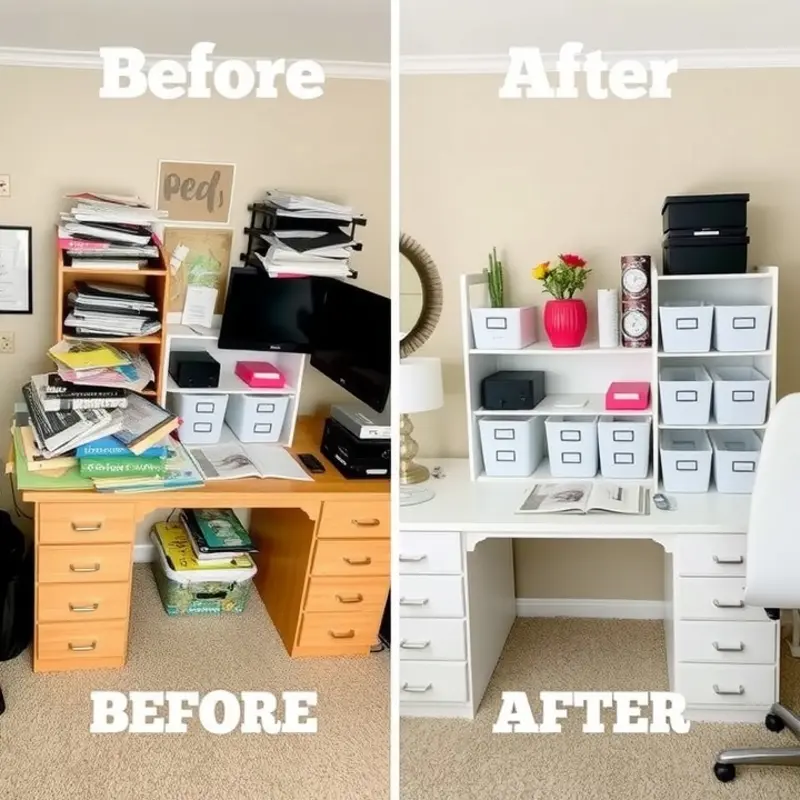 A stylish and functional apartment desk setup, emphasizing cozy organization.