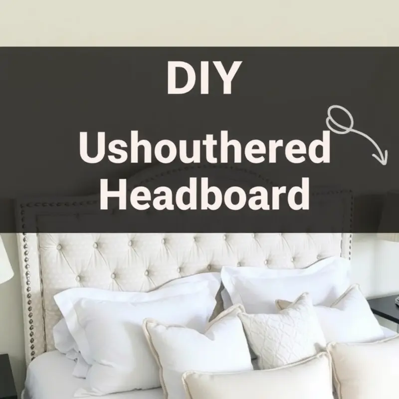 Stylish upholstered headboard crafted as a DIY project, showcasing a cozy and creative bedroom atmosphere.